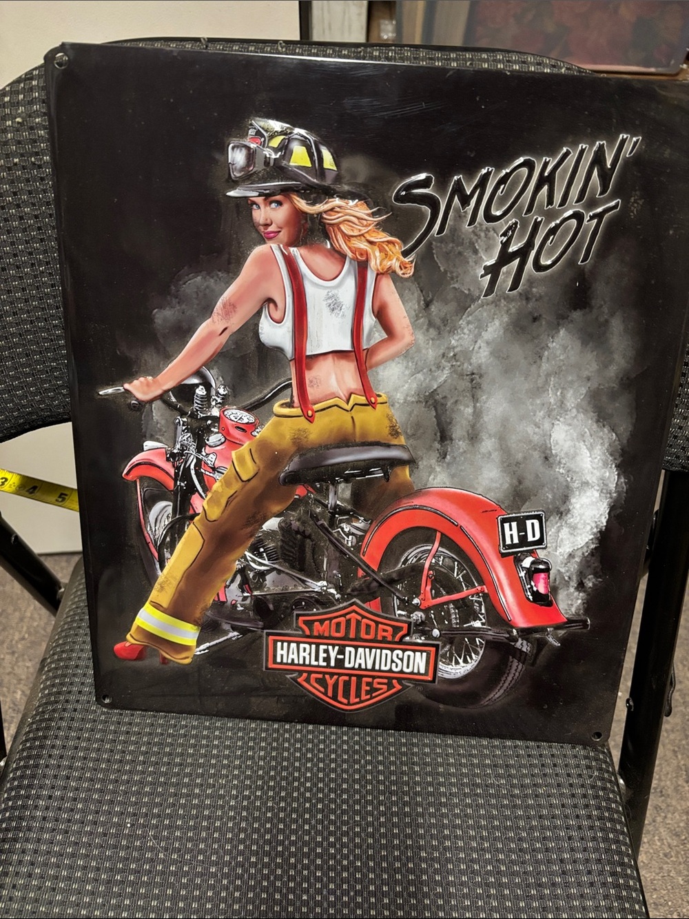 Harley-Davidson Red & Yellow 'Smokin' Hot' Motorcycle Wall Art Ande Rooney